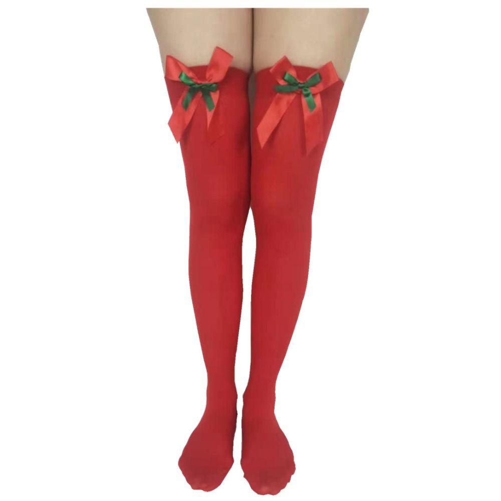 Bow Party Accessories Long tube Stockings Knee socks Christmas