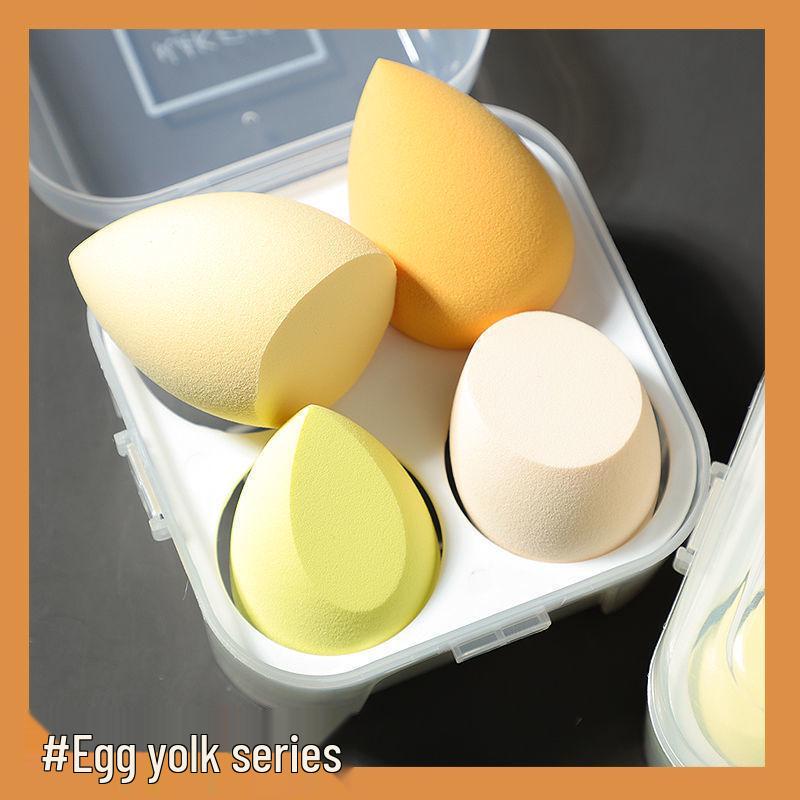 Спонж для макияжа в форме яичной скорлупы - Не впитывающий, Супермягкий, Двойного назначения для сухого и влажного нанесения, Спонж для макияжа в коробке