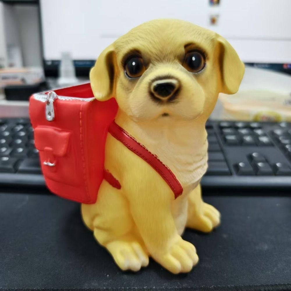 Plastic Dog Pen Holder Large Capacity Makeup Brush Cylinder Puppy Storage Bucket Student