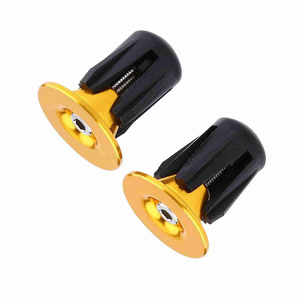 2 шт. цветные алюминиевые велосипедные рули, ручки, заглушки, колпачки (Золото)