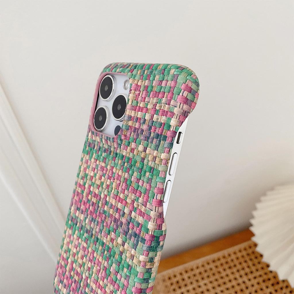 Роскошный Плетеный Классический Стиль В Сочетании С iPhone 15 14 13 12 11 Pro Max PU Одиночный Чехол Адаптивный Чехол Защитный Чехол