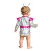 Baby Girls Color Block Alien Outfit Long Sleeve Press Button Crotch Metallic Romper Photography Costume