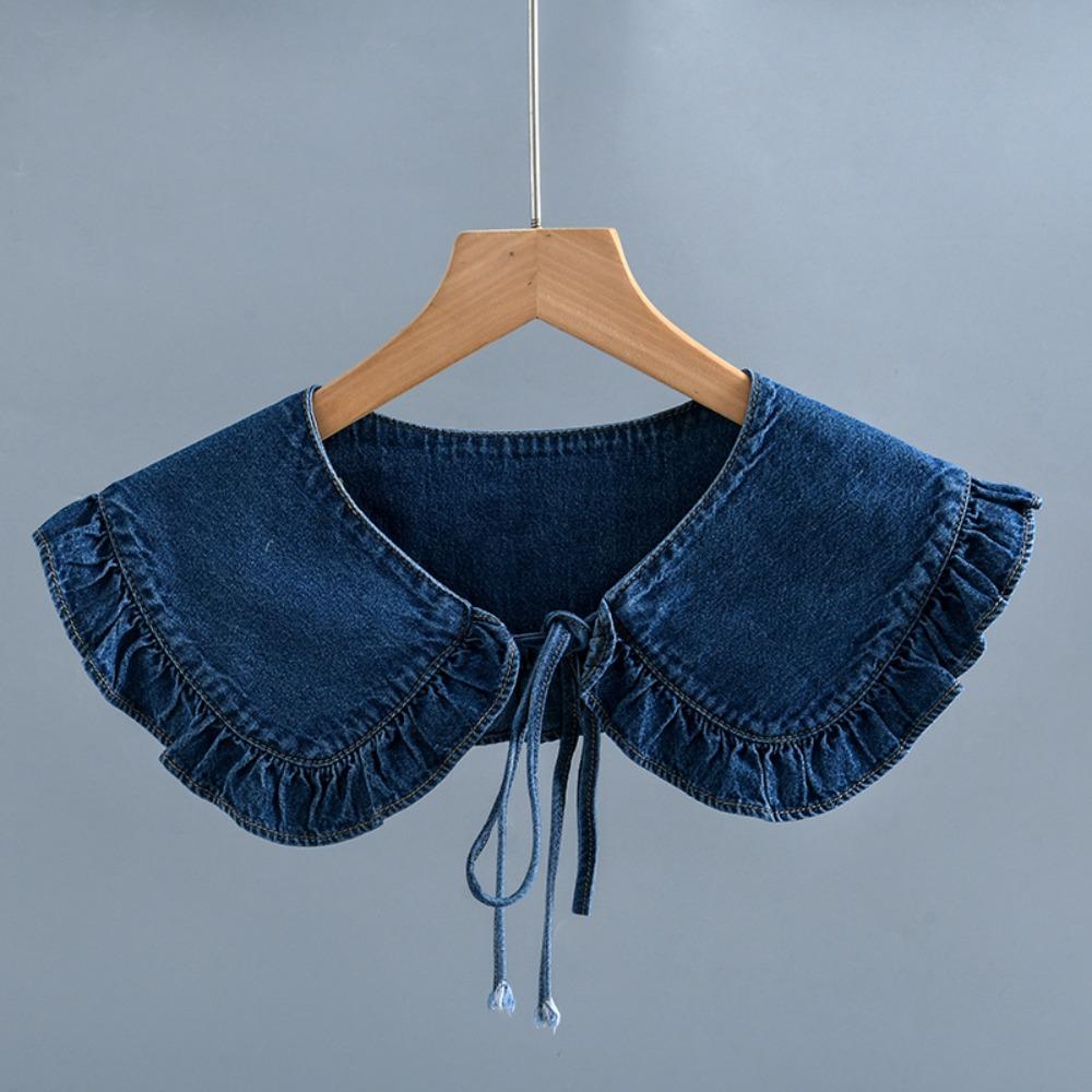 Clothing Accessories Layer False Collar Ruffle Denim Fake Shoulder Cute Shirt Fake Collar Women