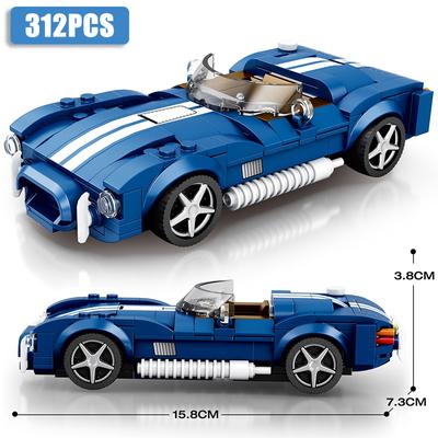 Набор конструктора AC COBRA из 312 деталей, креативный городской автомобиль, модель автомобиля для сборки своими руками, кирпичики для настольной экспозиции, игрушки для детей, праздничные подарки