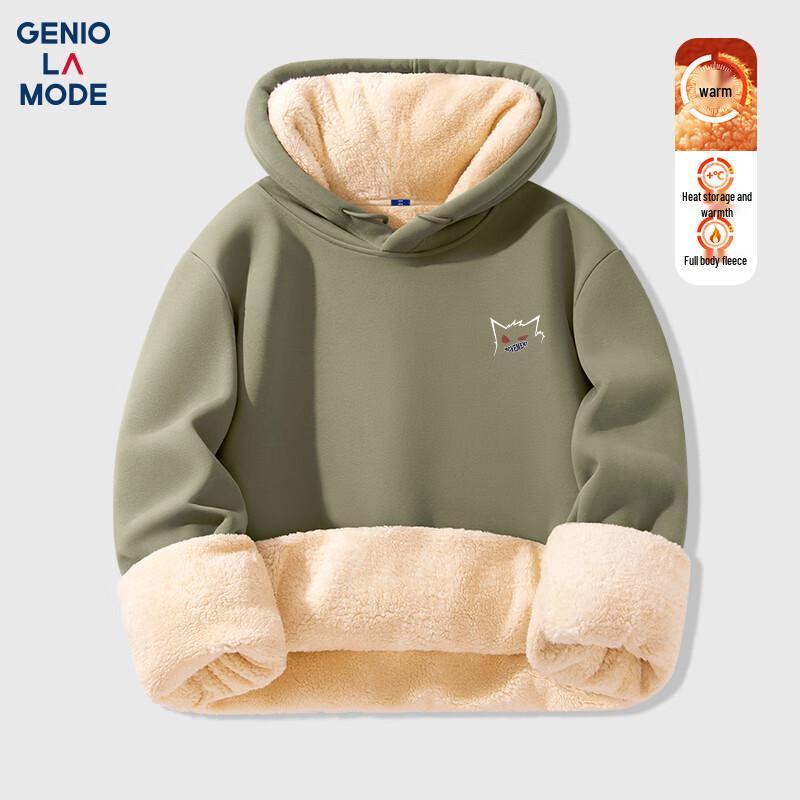 GENIOLAMODE Men's Heavyweight Sherpa-Lined Hoodie