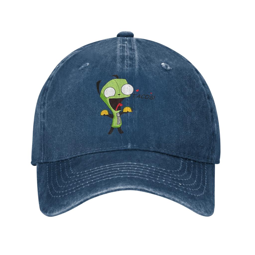 Винтажная Бейсболка Gir Loves Tacos Invader Zim Унисекс Женская Потертая Джинсовая Кепка Snapback Для Активного Отдыха Регулируемые Кепки