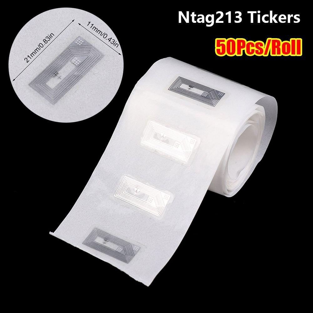 50Pcs 13.56MHz NTAG213 Wet Inlay 11x21mm UID Changeable RFID Sticker for Cellphone NFC Application