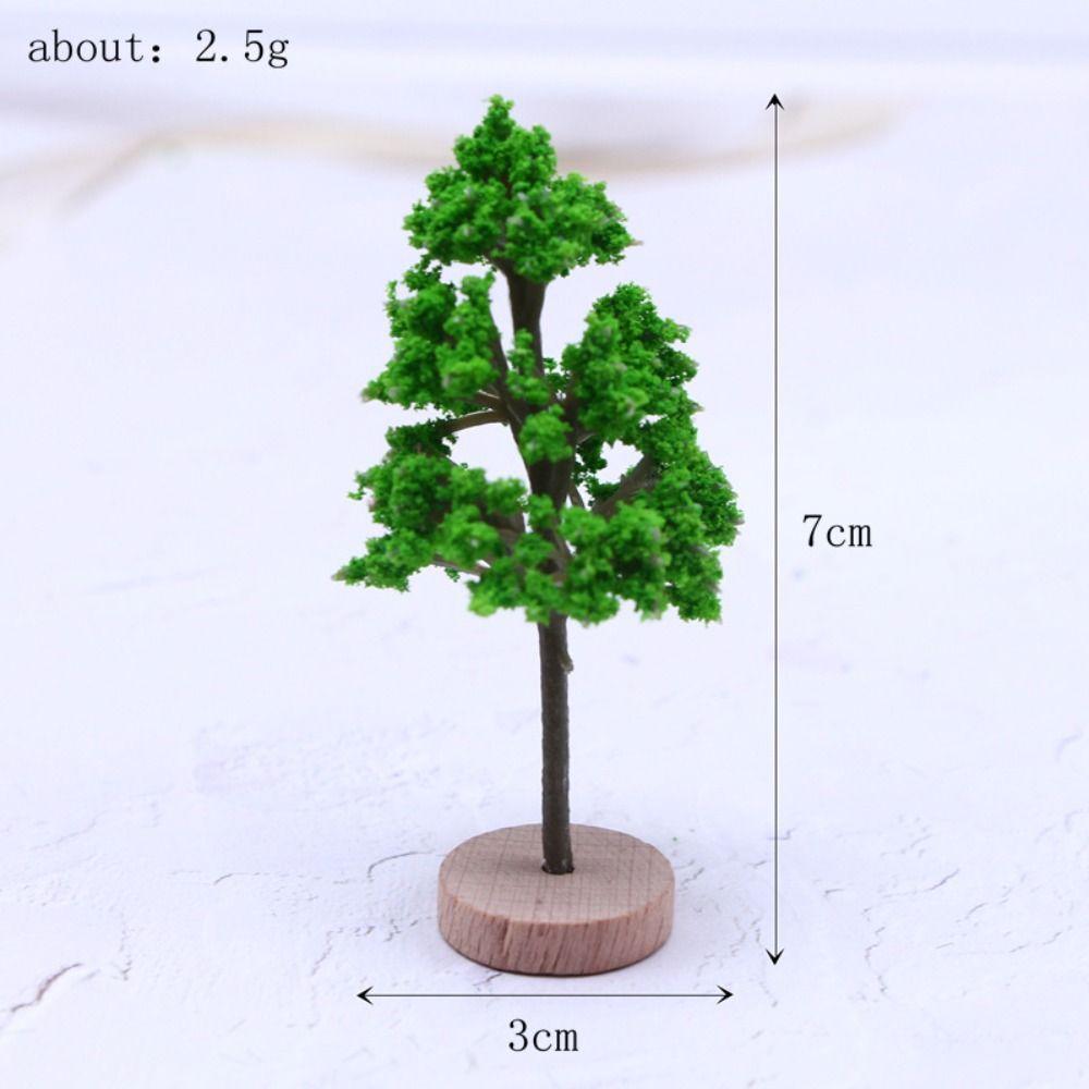 Artificial Moss Rocks/Wooden Base Model Trees Natural Green Dollhouse Mini Tree Building Model