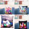 Led Vintage Cotton Linen Pillow Case With Color Changing Lights For Sofa And Couch Decor