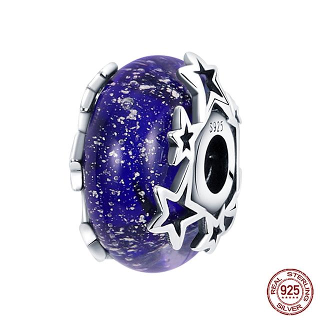 Подходит для модных оригинальных браслетов 925 пробы, серебро 925 пробы, серебро, синий, астронавт, самолет, подвески для путешествий, бусины, подвески для женщин, модные ювелирные изделия своими руками