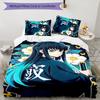 3pcs Tokitou Muichirou1 Design Cover Set - HD Printed Bedding with 1 Cover and 2 Pillowcases - Perfect for Home and Dorm Decor