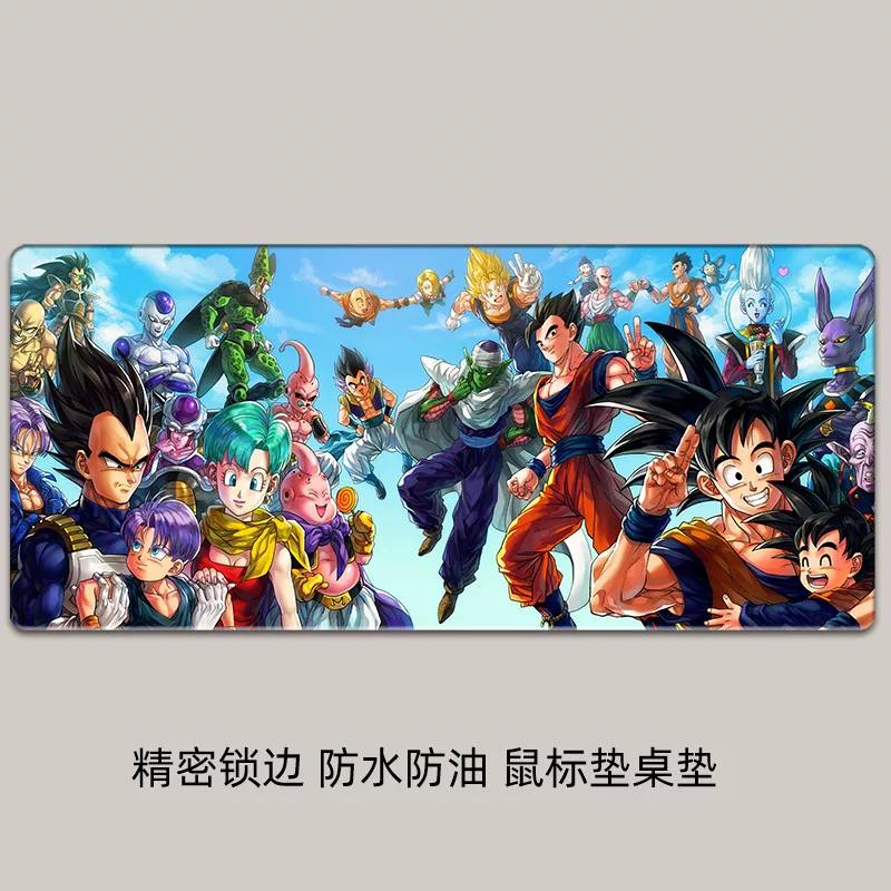 Водонепроницаемый и Нескользящий Кожаный Коврик для Мыши Креативный Мультяшный Dragon Ball Печать Высокой Четкости Увеличенный Сон Гоку Компьютерный Офисный Настольный Коврик Коврик для Ноутбука