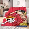 Фланелевое одеяло из аниме OnePiece Теплое, Уютное, Подходит для спален, Диванов, Кроватей, Стульев, Пикников, Путешествий