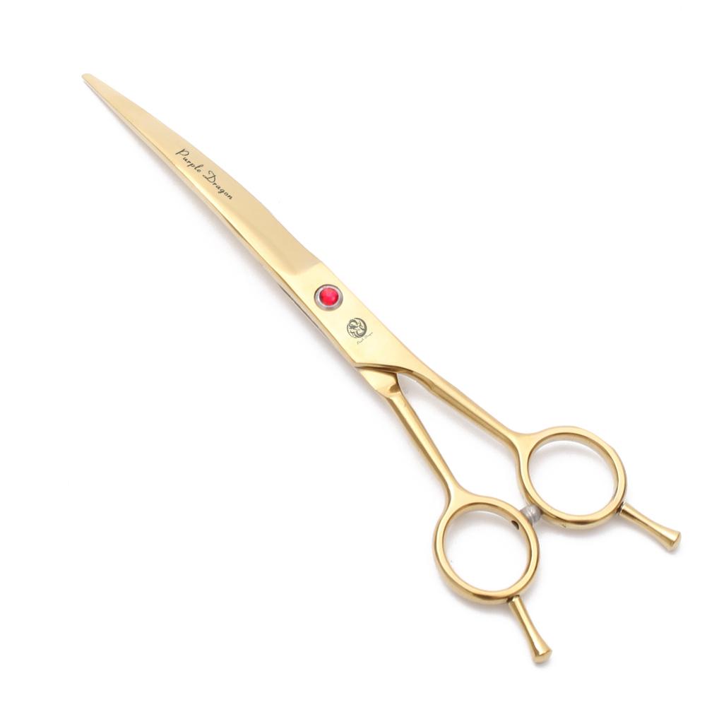 Ножницы для стрижки собак Purple Dragon 6,5" 7" из нержавеющей стали, изогнутые вверх, профессиональные ножницы для домашних животных, филировочные ножницы Z3002