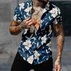 Мужские гавайские рубашки с короткими рукавами и пуговицами с принтом. Мужские повседневные модные рубашки с короткими рукавами.