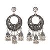Новые этнические винтажные женские геометрические турецкие серьги Jhumka индийские украшения золотые серьги с кисточками в виде колокольчиков турецкие украшения