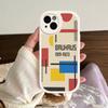 B-Bauhaus Fashion Retro Art Leather Phone Case For IPhone 16 16e 15 14 13 12 11 Pro Max Plus Mini Cover