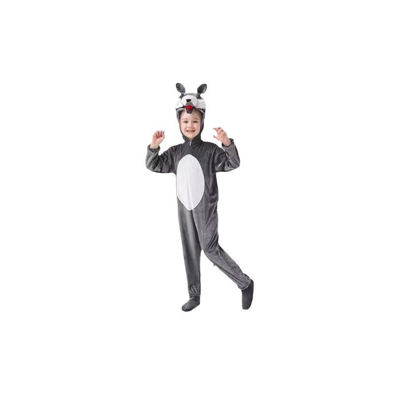 Костюм косплей большого злого волка на Хэллоуин, детский мужской и женский костюм-комбинезон животного