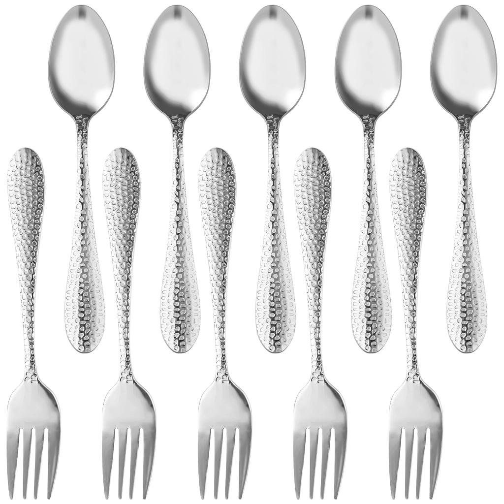 10/20Pcs Stainless Steel Kid Fork Spoon Outdoor Fork Tableware Portable Picnic Travelling Dinnerware Child Cutlery Set for Home