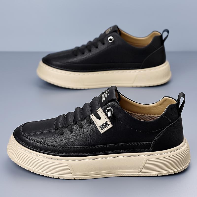 Модные мужские кожаные повседневные туфли на платформе, износостойкие, с толстой подошвой, оксфорды, универсальные, для активного отдыха и походов.