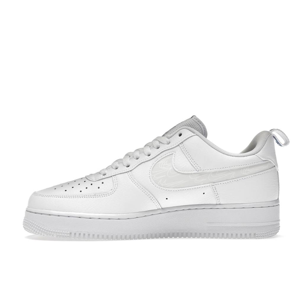 Nike Air Force 1 07 LV8 Reflective Swoosh — мужские кроссовки White Dark Marina Blue FB8971-100
