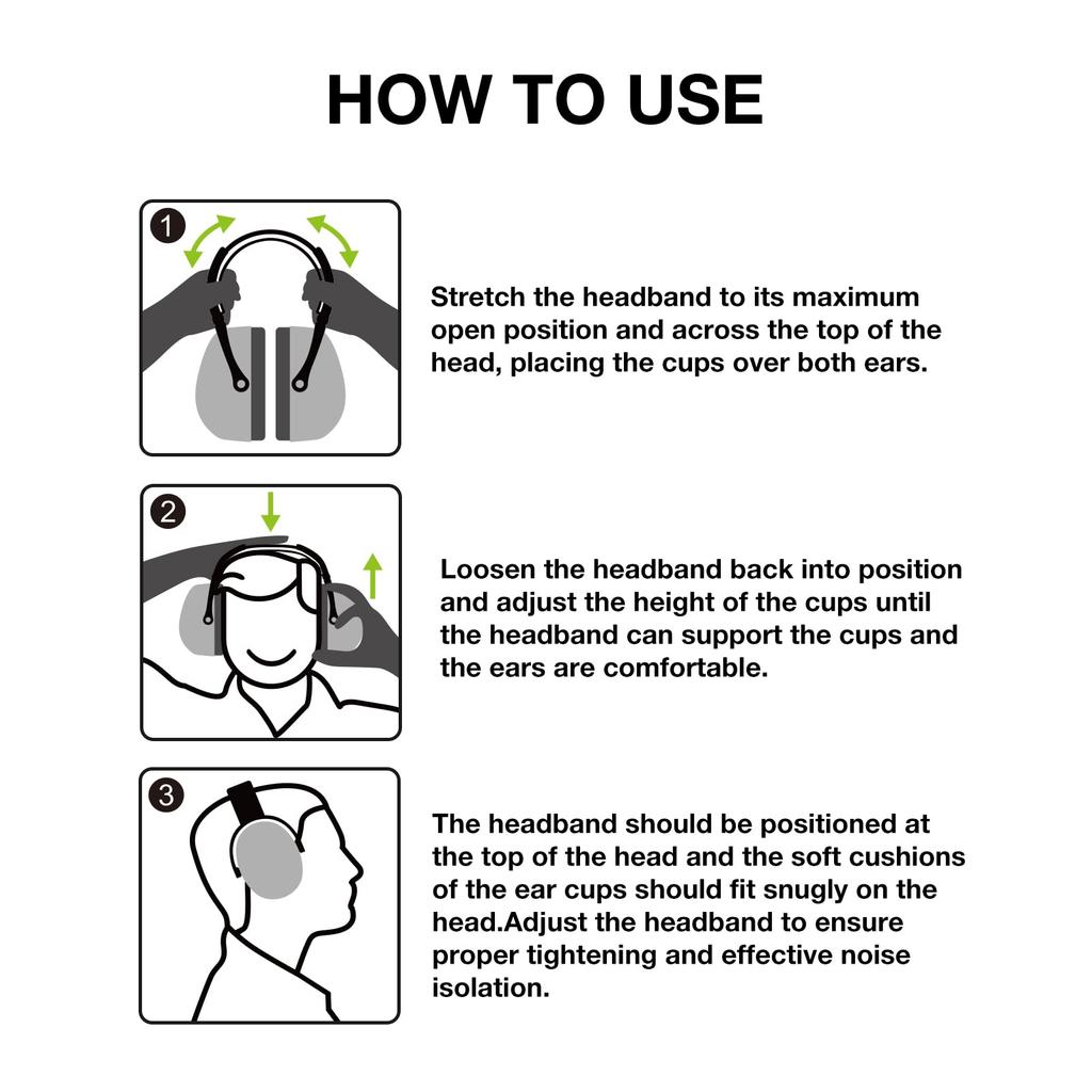 Foldable Noise Hearing Protection Hearing Protection Earplugs for and Loud Events [LYSIAN] Earmuffs, Shooting, Workplaces,