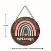 1pc Wooden Plaque Welcome, Today Is A Good Day For Learning, With Rainbow Hanging Signs For School Decoration, Classroom Decorat