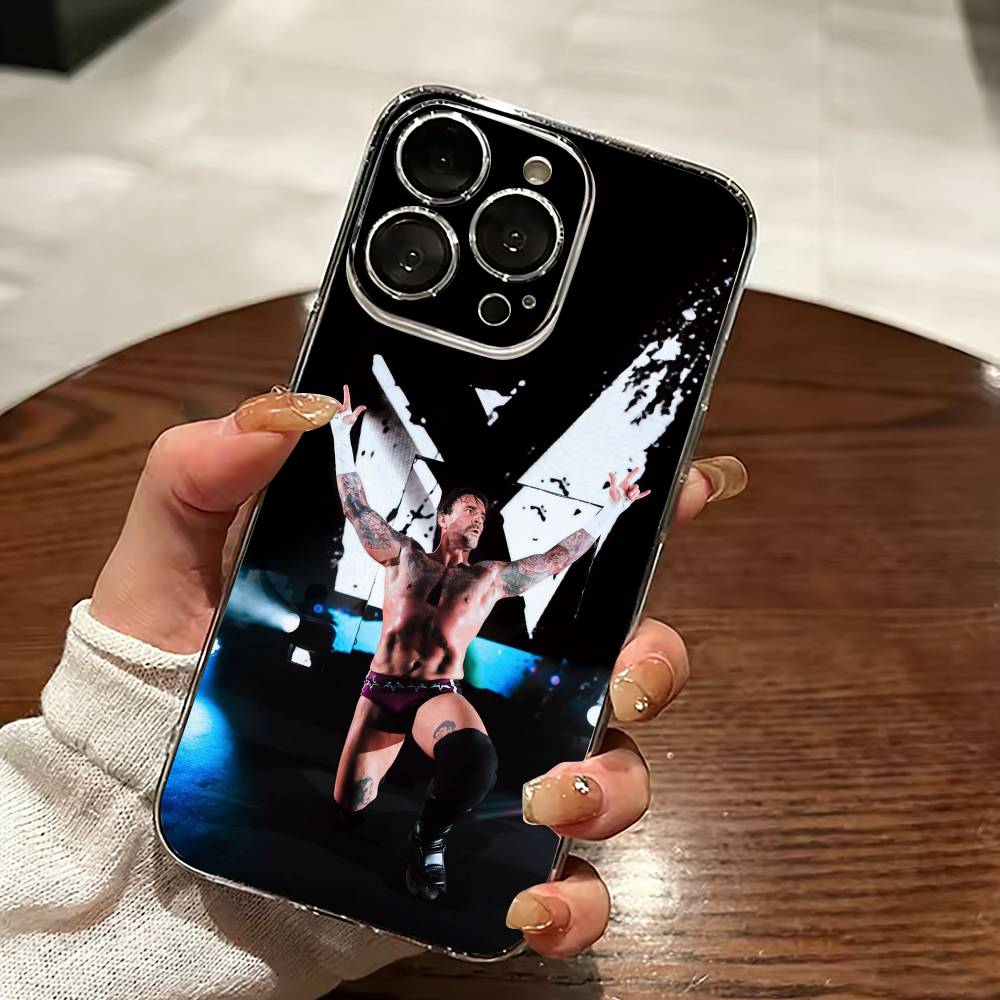 Wrestler CM Punk-k Phone Case Transparent Silicone Soft For iPhone 17 16 15 14 13 12 11 Mini Pro Max Plus