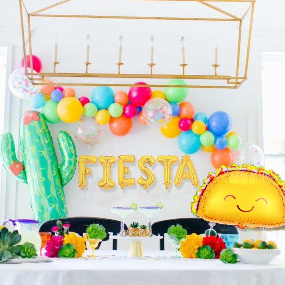 Мексика Фиеста Кактус Тематическая Вечеринка Тако Воздушные Шары Вечерние Алюминиевые Шары Мексиканская Вечеринка Сувениры Декор Поставки