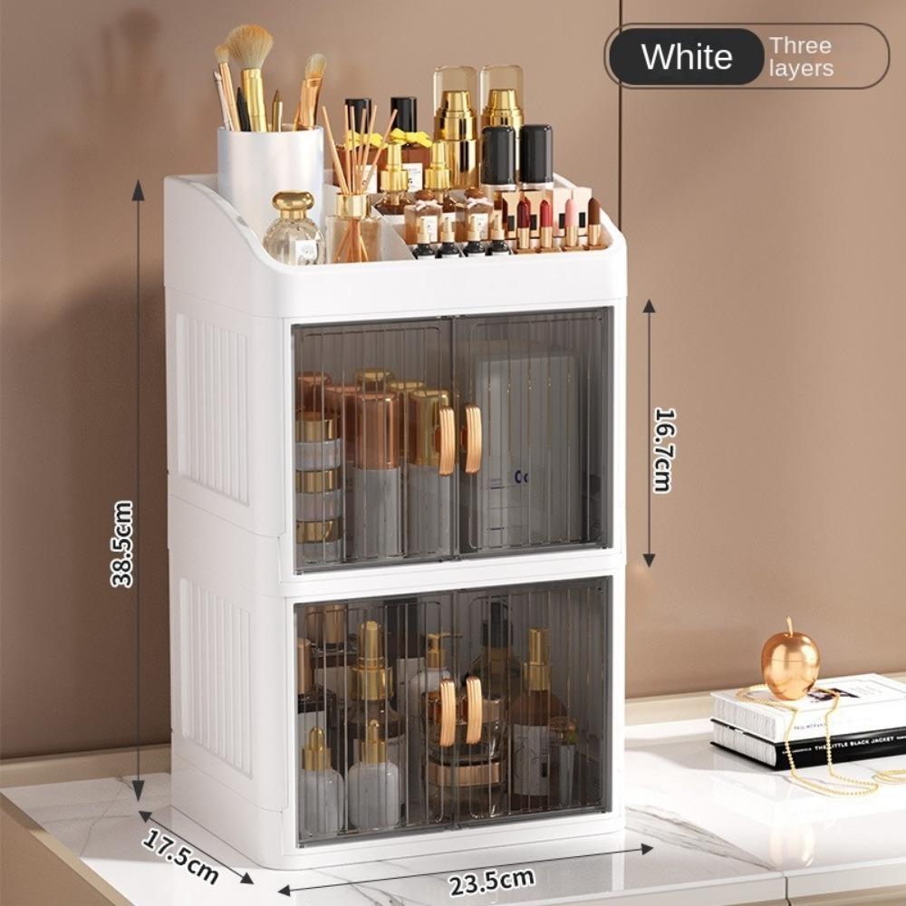 Plastic Makeup Storage Box Multi-Layer Stationery Rack Household Storage Shelf  Cosmetics Organizer