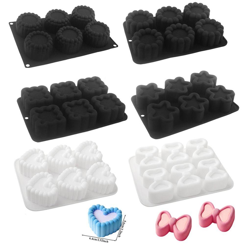 Square Flower Heart Shaped Silicone Cake Mold Non-stick Soap Mould Mousse Cake Mold  For DIY Baking