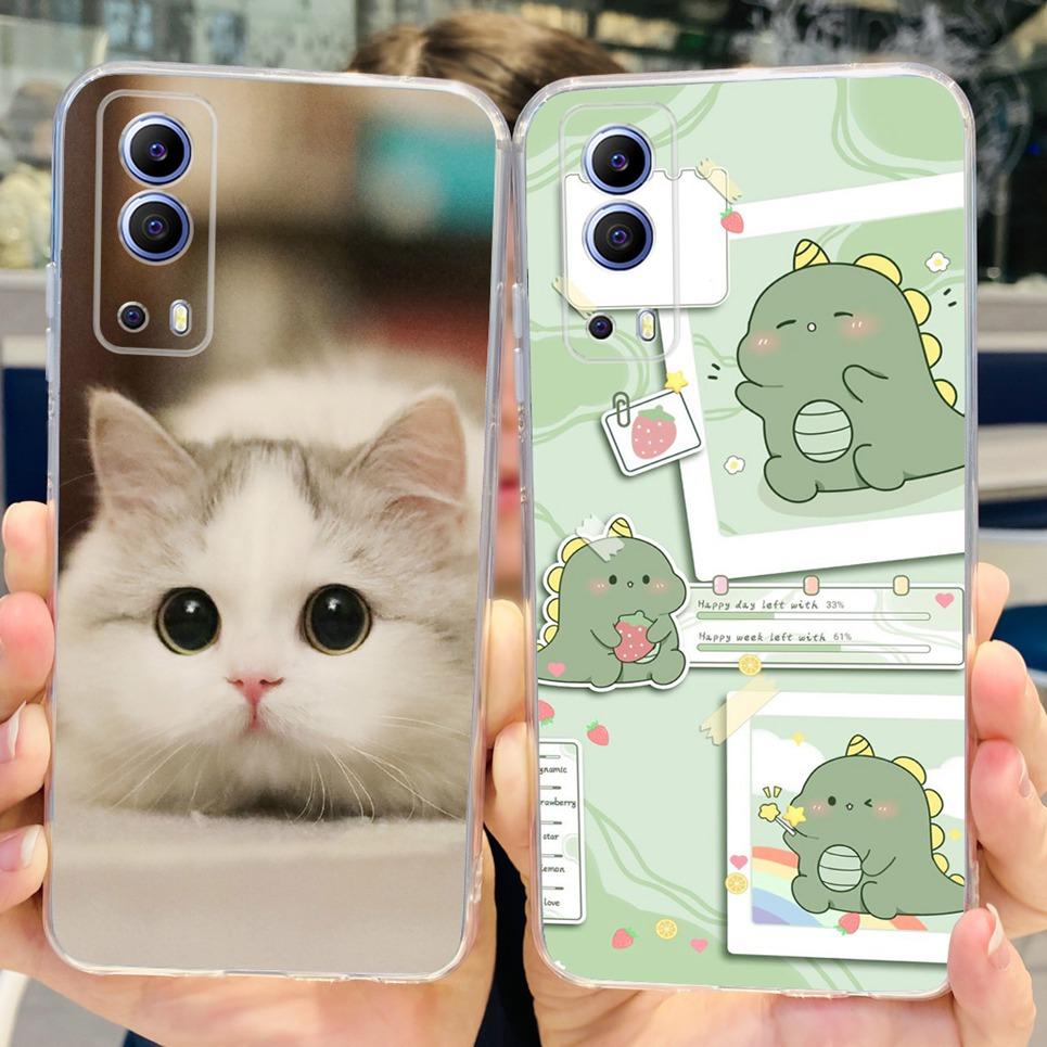 For Vivo Y72 5G Y52 5G Y75s 5G Phone Mask Back Cover 2024 New Fashion Stylish Clear Pattern Coques For Vivo V2041 2053 Soft Case