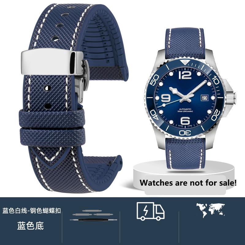 20 мм 21 мм 22 мм 23 мм 24 мм Унисекс Высококачественный нейлоновый ремешок с резиновой нижней частью Водонепроницаемый ремешок для часов для любой марки часов Мужской браслет