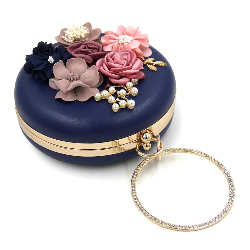 Женская шикарная вечерняя сумочка с круглым цветком для ужина, свадьбы, клатч, сумка через плечо MIT