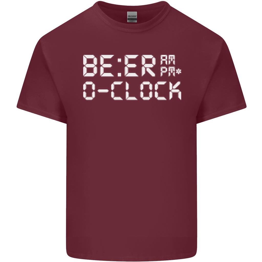 Beer OClock Funny Alcohol Drunk Humour Unisexs Light Cotton TShirt