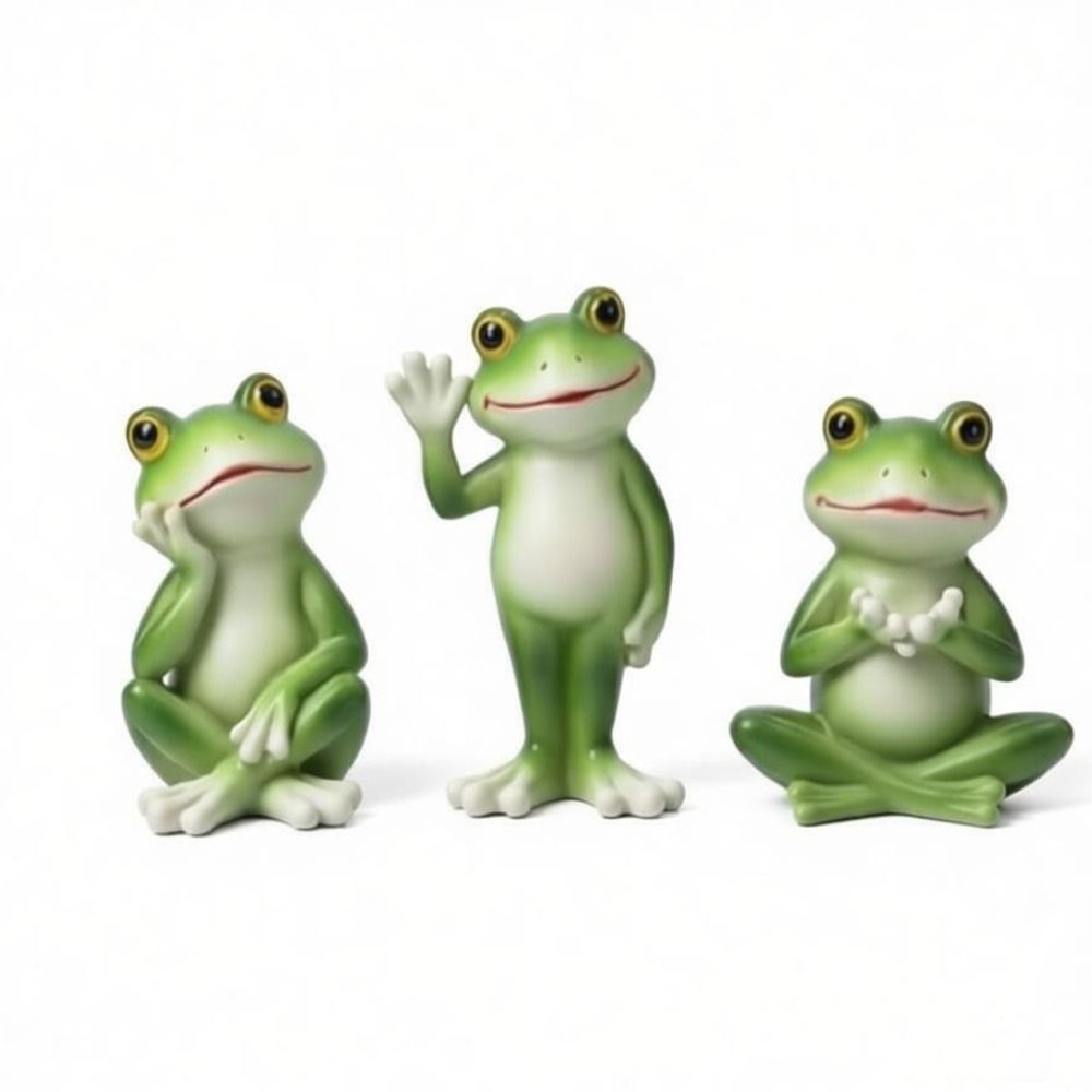Resin Material Miniature Frog Statue Creative Craft Frog Garden Decor  Bonsai Plants