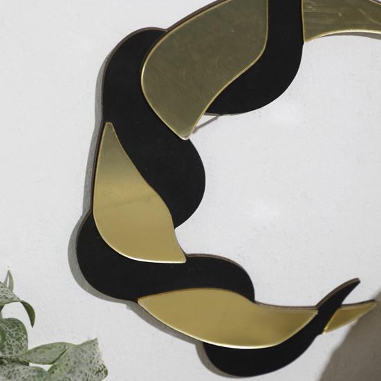 Yousheng деревянная настенная вывеска змея и полумесяц, зеркальное украшение в стиле бохо, светоотражающий полумесяц, украшение для гостиной, спальни