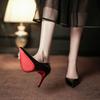 Остроконечная красная подошва женские тонкие каблуки свадебные туфли высокого класса темперамент сексуальные универсальные высокие каблуки женские одинарные туфли