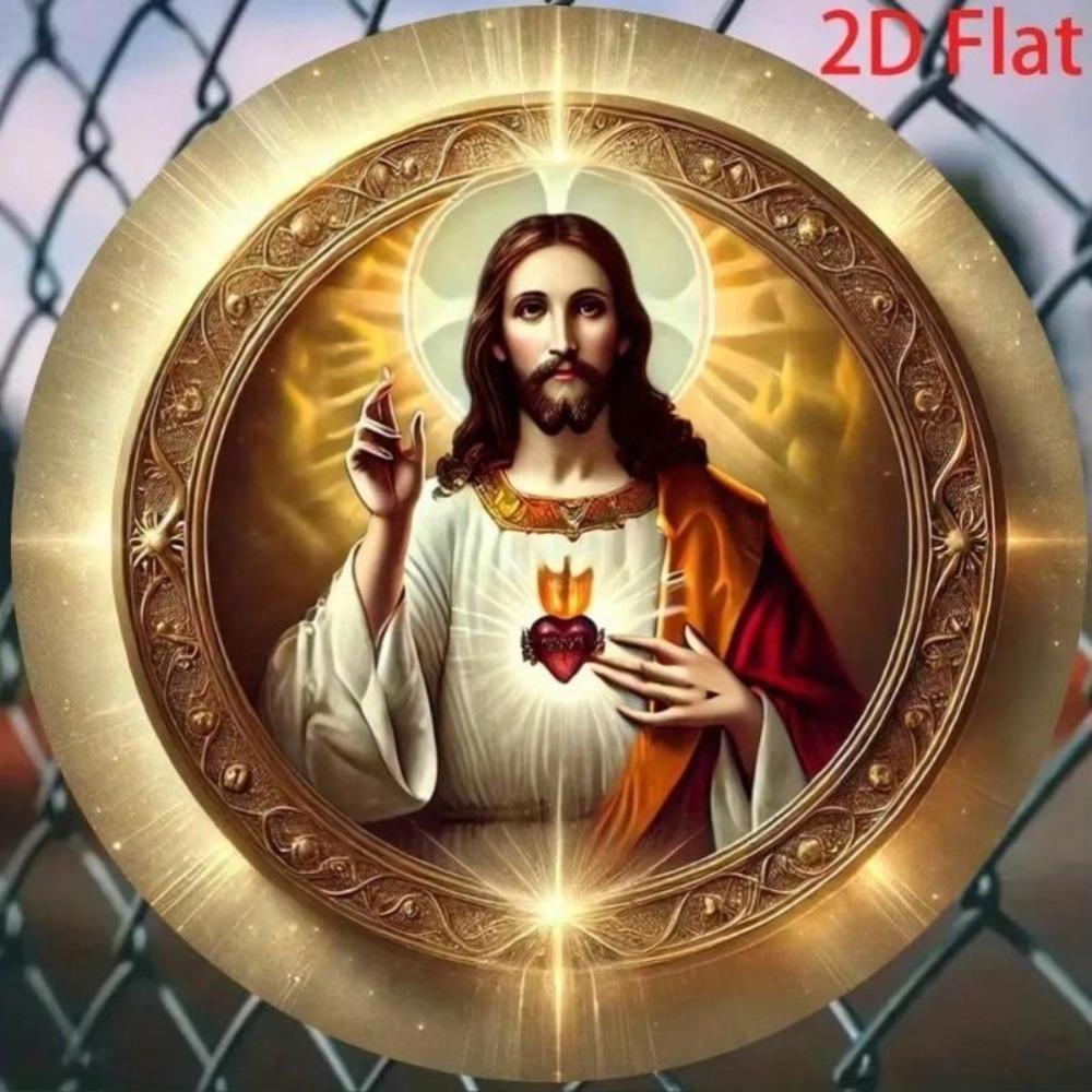 Metal Tin Sign Christian Sacred Heart Jesus Wall Art Religious Home Decor