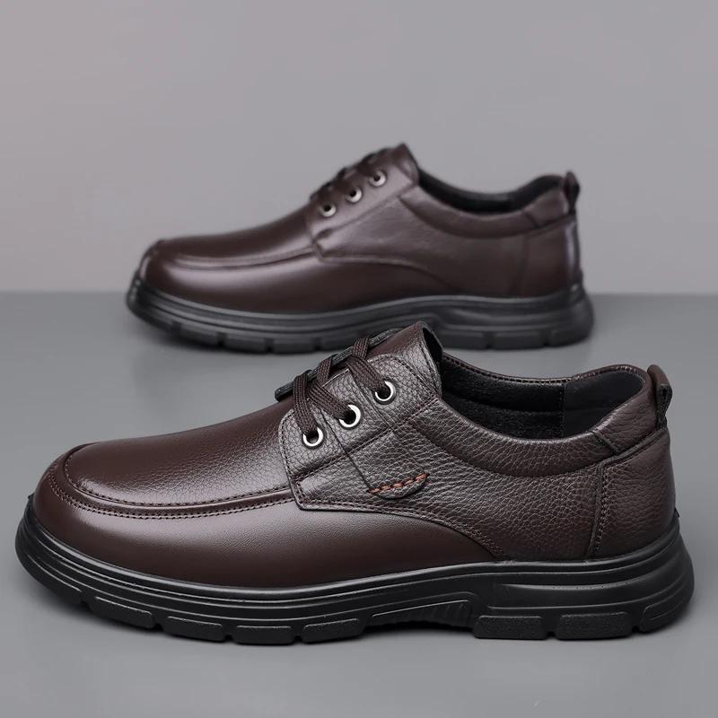 Туфли из натуральной кожи ручной работы, мужские повседневные туфли, коровья кожа, бизнес-бренд, мужская обувь, мягкие, удобные, черные