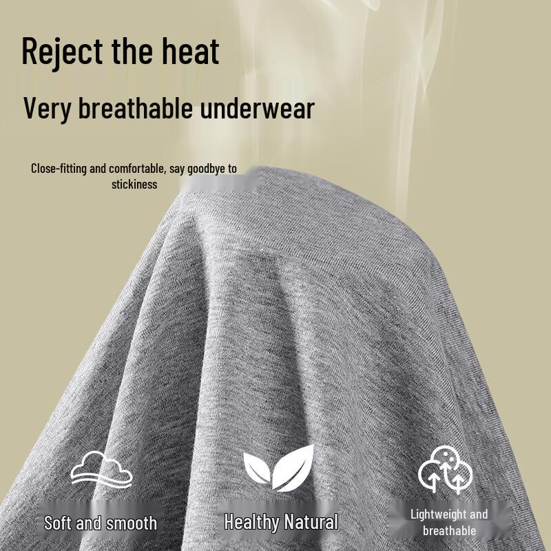 MIIOW Мужские боксеры-брифы из чистого хлопка 10A с антибактериальным эффектом, 4 штуки