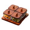 transparent square 4-grid with thick red plate & lid