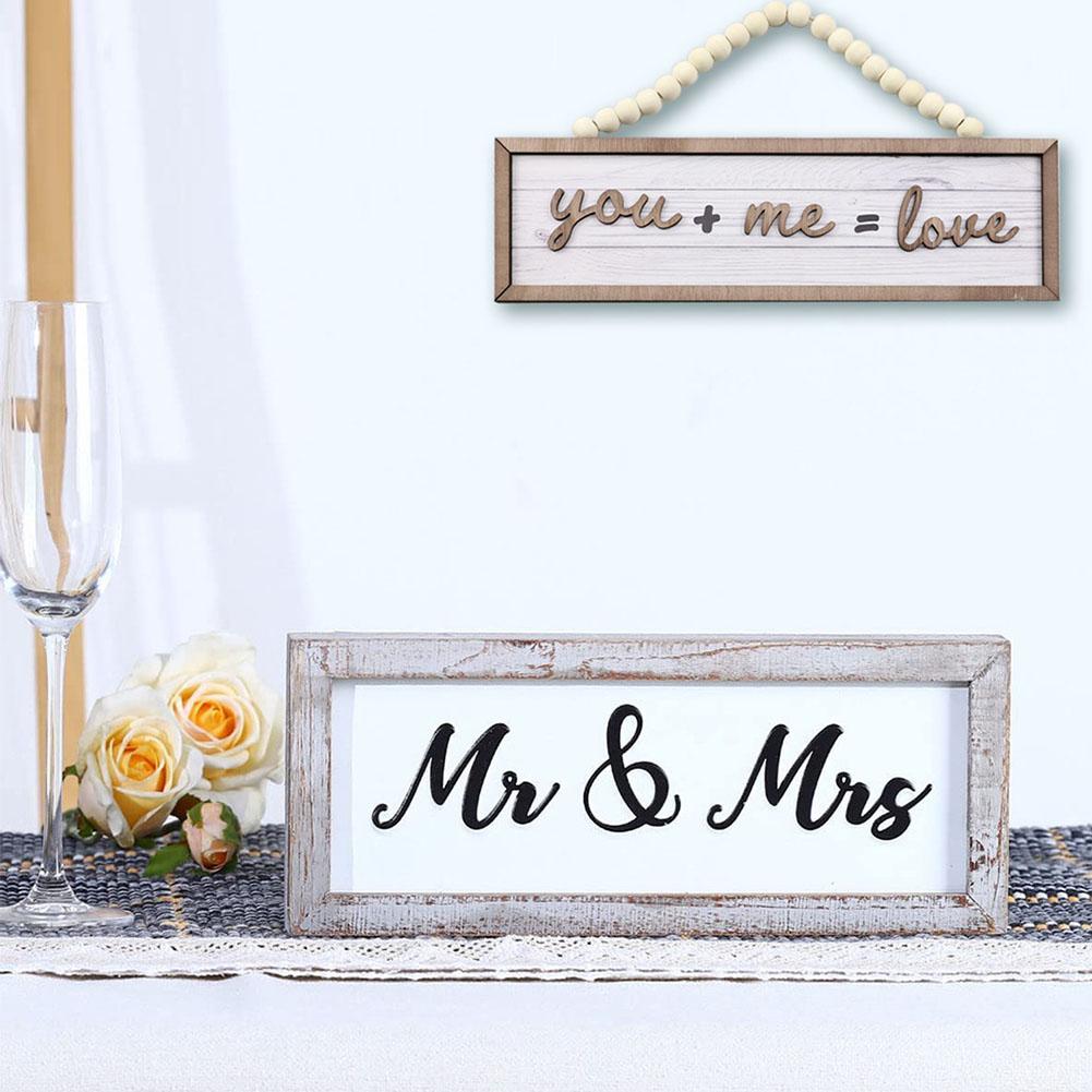 Wooden Hanging Sign Wood Plaque Wedding Anniversary Wall Art For Kitchen Living Room Bedroom Decor