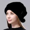 Fur Hats Women Winter Stylish Warm Natural Mink Fur Luxury Caps Windproof Anti Cold Snow Ball Diamond Hat