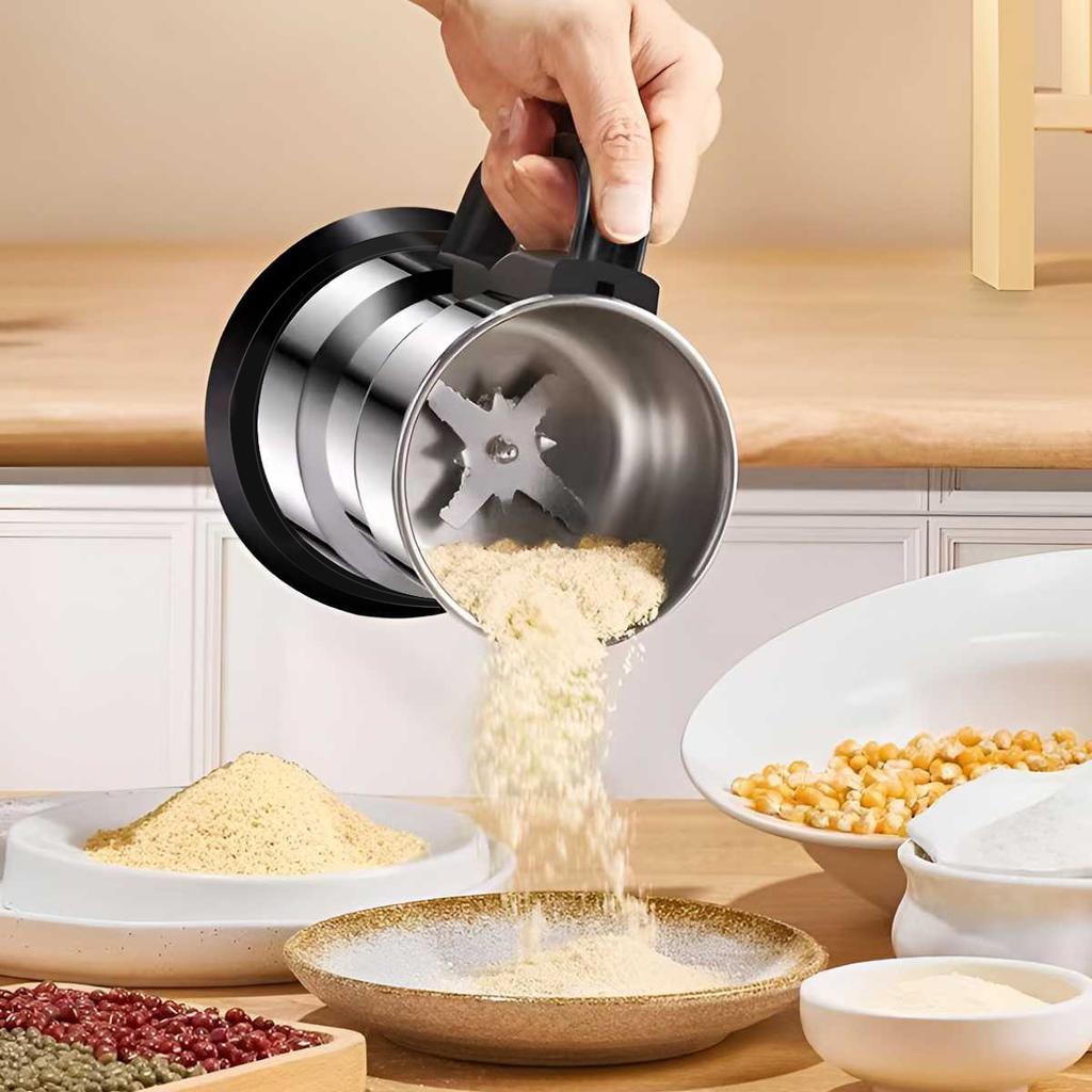 Electric Grinder Kitchen Grain Nut Bean Spice Mill 500ml Baby Food Processor 200W Multi-Function Home Coffee Grinder 4 Blades