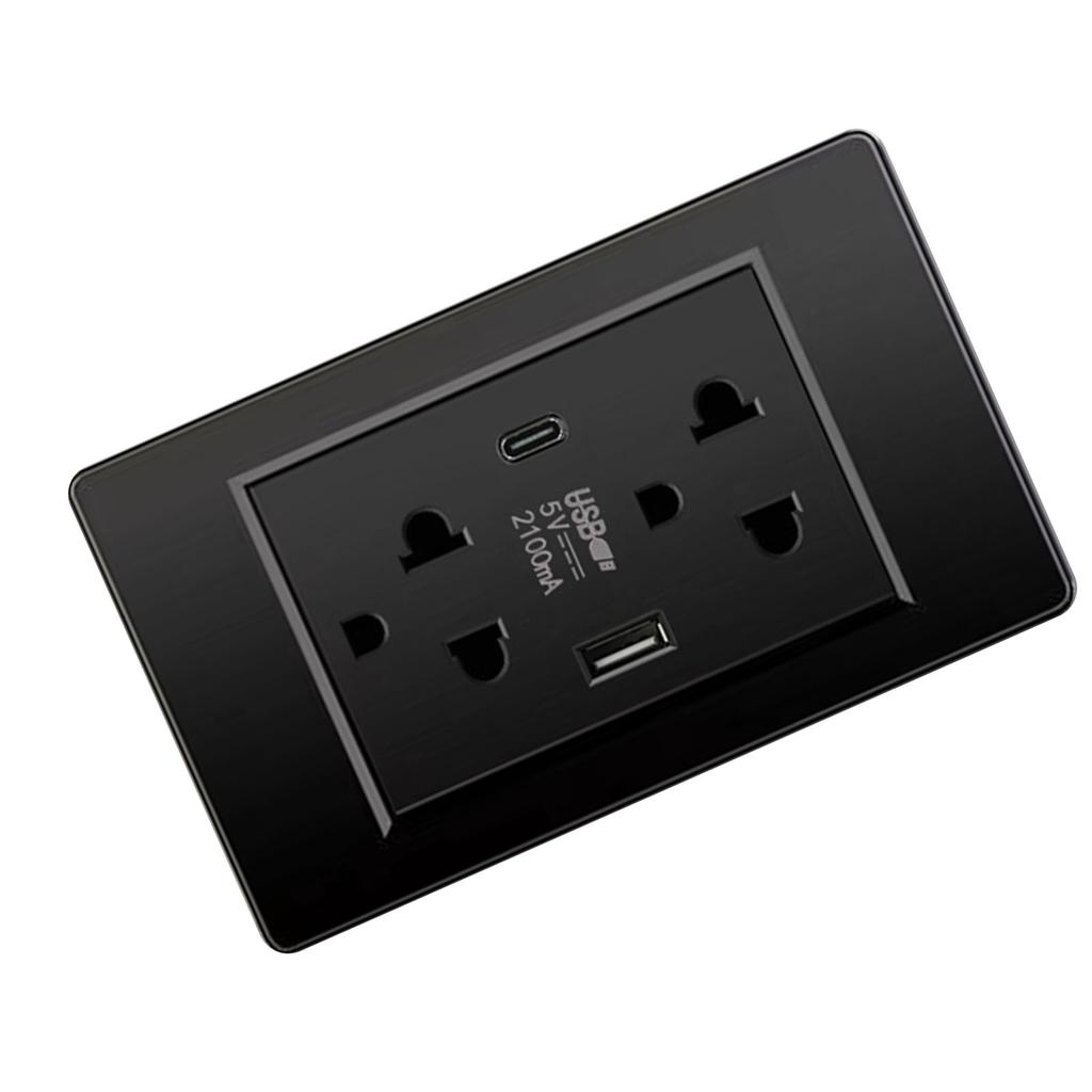 Thailand Type Electrical Wall Receptacle Outlet Space Saving USB Type C Wall Charger Outlet for
