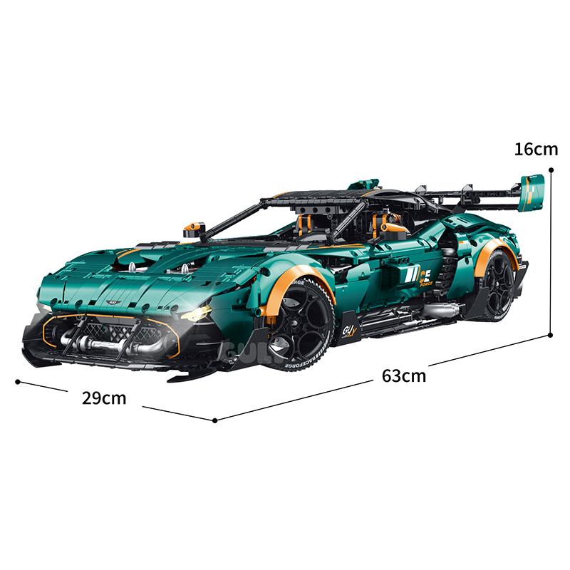GULY 10647 Креативный MOC Технология 1:8 Суперкаров Строительные Блоки Модель Автомобиля 3794 детали Гоночный Автомобиль Кирпичики Конструктор для Взрослых Подарок