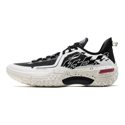 Баскетбольные кроссовки Li Ning Jiao Ao Black Flame с амортизацией, противоскользящие, прочные, с низким верхом, мужские кроссовки белого цвета ABFU019-6