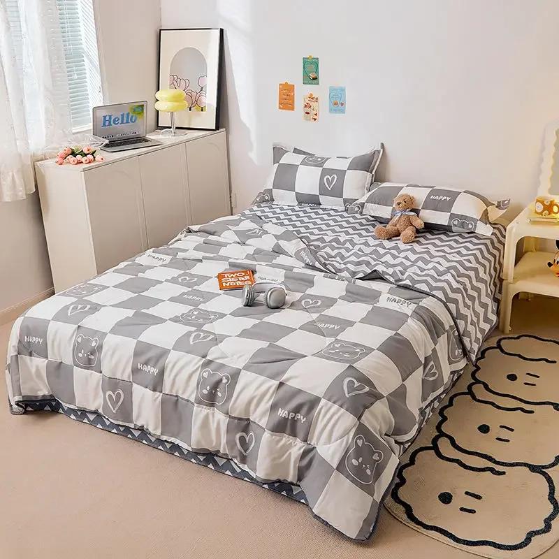 Летние одеяла в стиле принцессы, моющиеся, с цветочным рисунком, односпальное, двуспальное, двуспальное, покрывало с кондиционером, для девочек и мальчиков