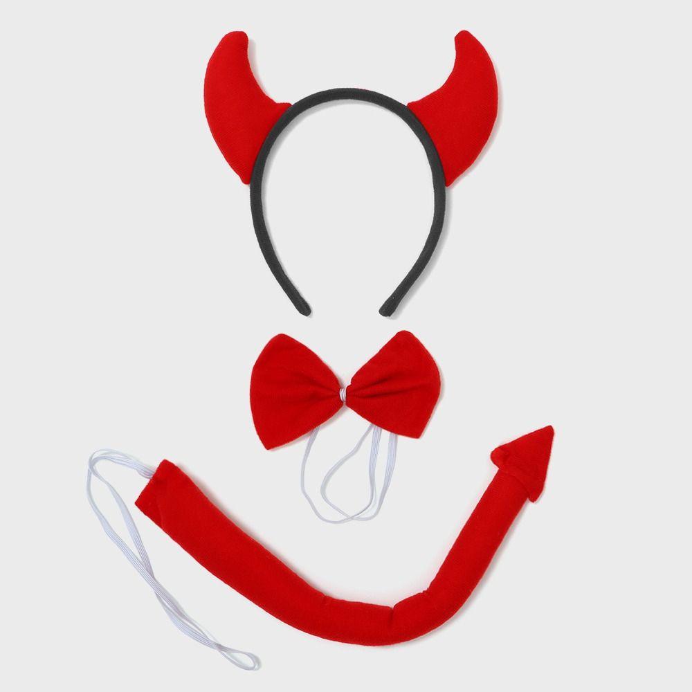 Костюм для костюмированной вечеринки «Демон», комплект костюмов для косплея «Хвост дьявола» + галстук-бабочка для украшений на Хэллоуин